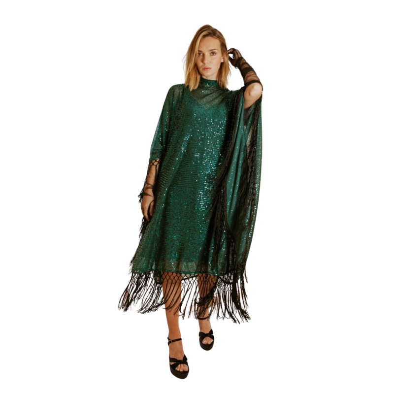 Jennafer Grace Monte Carlo Jade Mock Neck Caftan