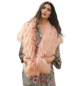 Jennafer Grace Consignment Blush Faux Fur Shawl with Pockets