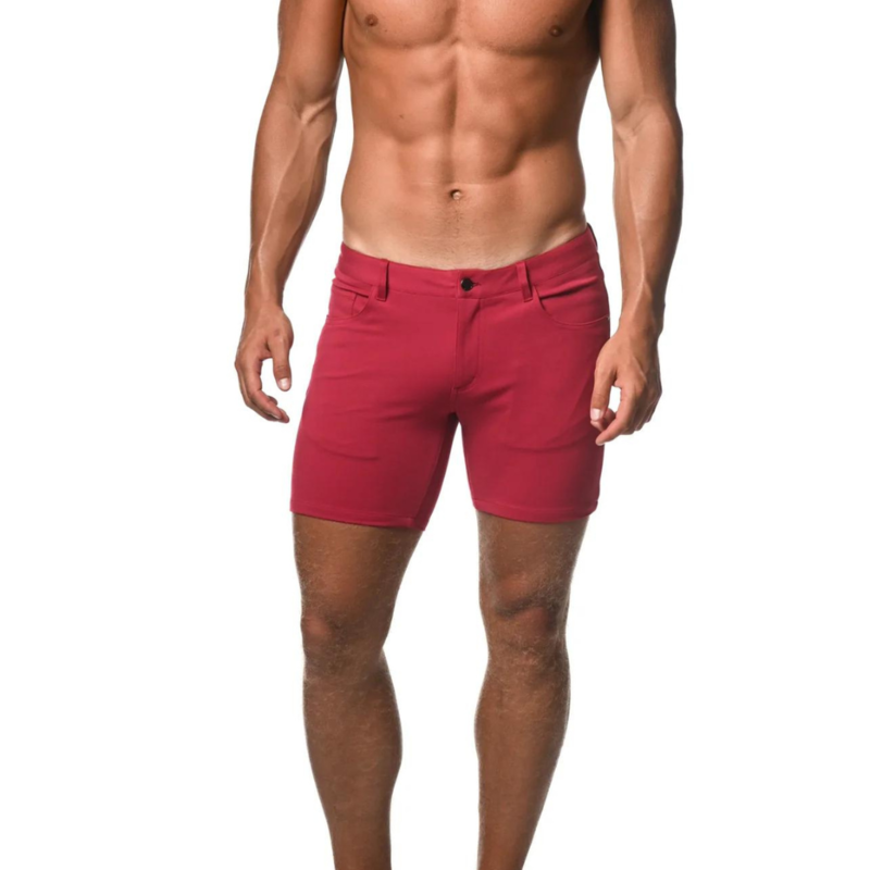 ST33LE (Steele) Raspberry 5" Inseam Stretch Knit Jeans Shorts ST-1932