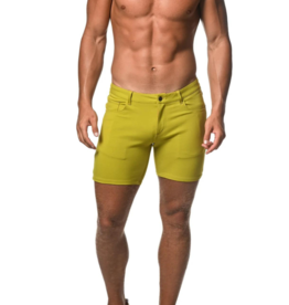ST33LE Chartreuse 5" Inseam Stretch Knit Jeans Shorts ST-1932