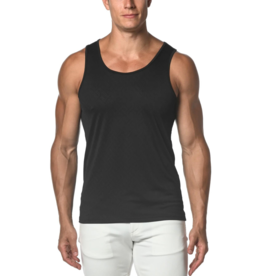 ST33LE Black Angles Textured Mesh Tank Top ST-274