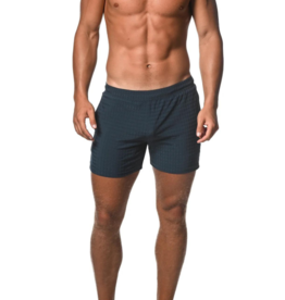 ST33LE (Steele) Peacock Houndstooth Mesh Grid Stretch Shorts ST-1466-74