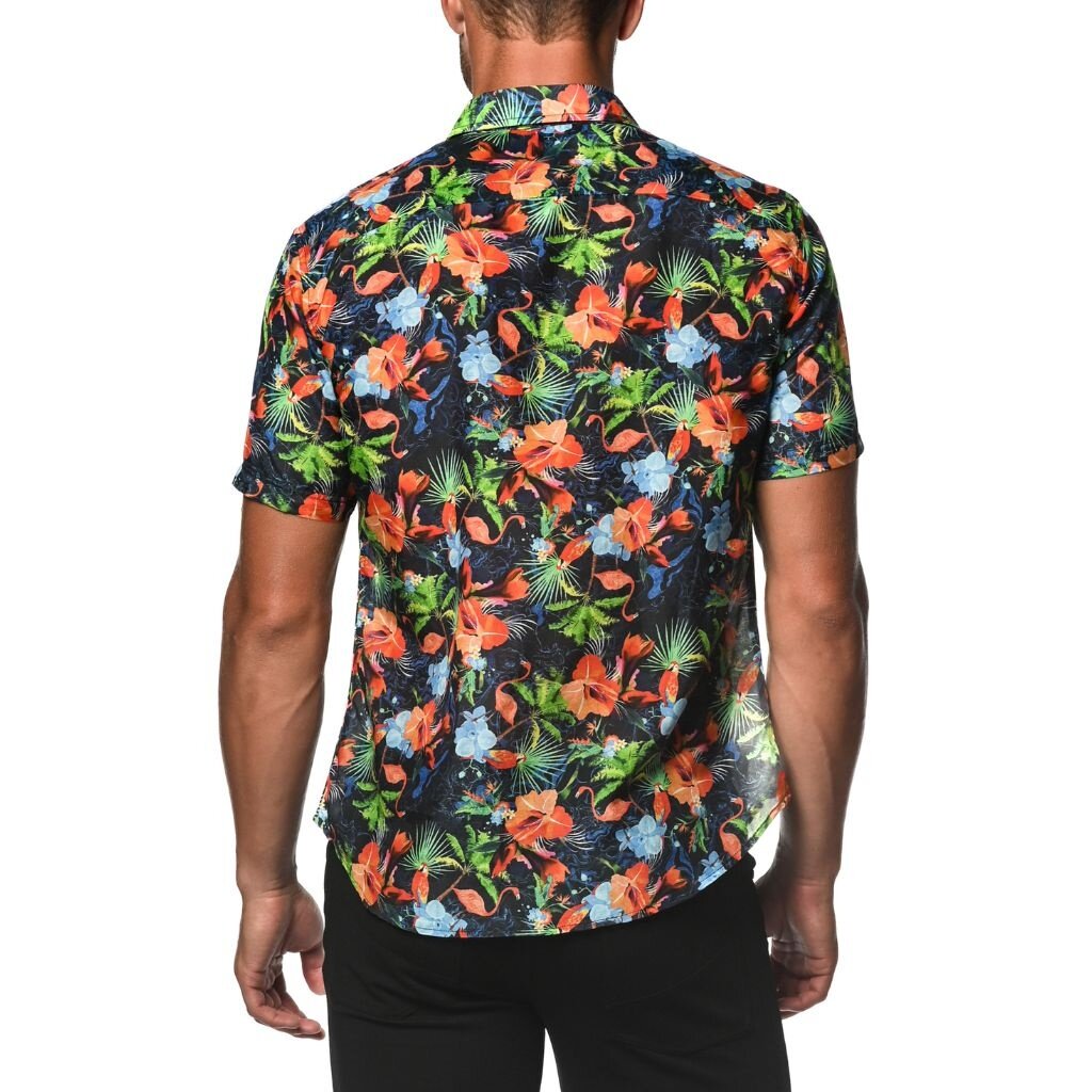 Postmarc Navy Rainforest Cotton Silk SS Shirt PM-46016