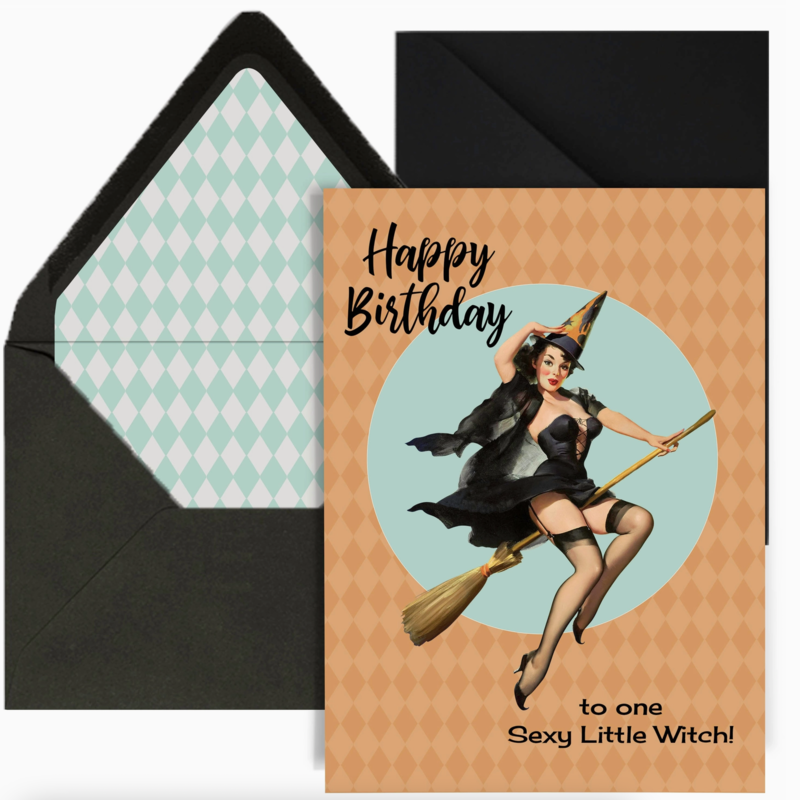 Mod Lounge Paper Co. Sexy Little Witch Birthday Card