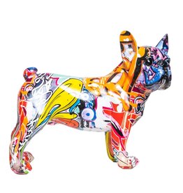 Interior Illusions Painted Street Art Bulldog Ears Up Dog Sculpture - 9" long