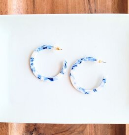 Spiffy & Splendid Camy Hoop Earrings - Greek Goddess Blue