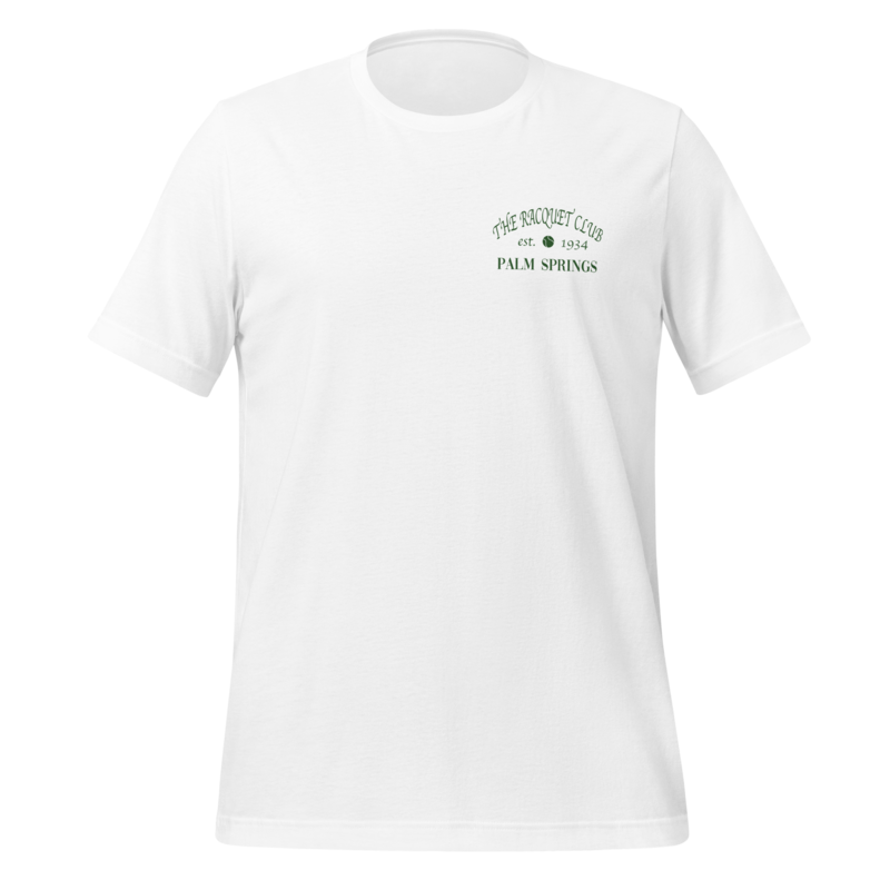 Peepa's Racquet Club Green Back Logo Unisex Graphic Tee