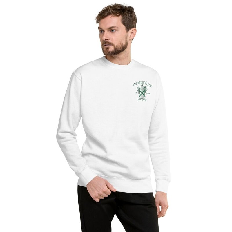 Peepa's Racquet Club White Crewneck Unisex Sweatshirt