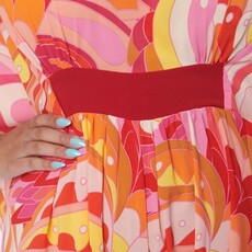 Unique Vintage & Smak Parlour Pink & Orange Psychedelic Print Caftan Jumpsuit