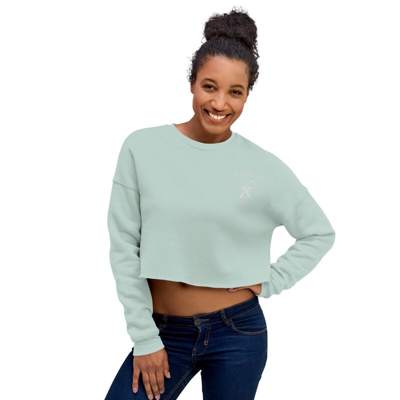 Peepa's Racquet Club Dusty Blue Crop Sweatshirt