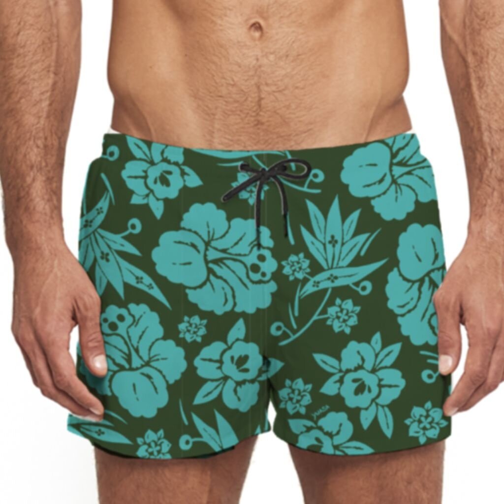 YUASA Printed Swim Short Island Flower