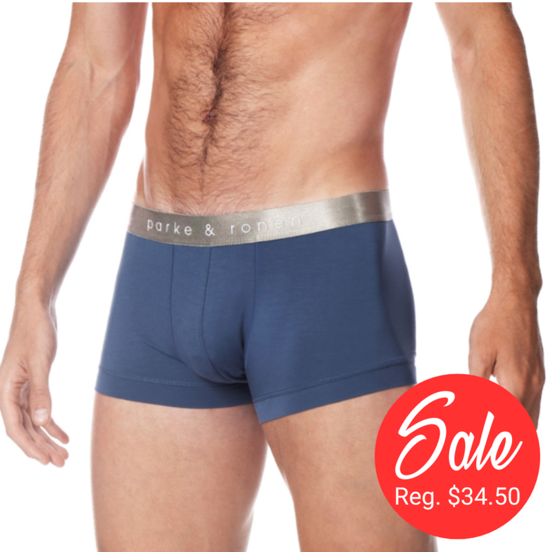 Parke & Ronen Nylon Pointelle Low Rise Trunk Blue