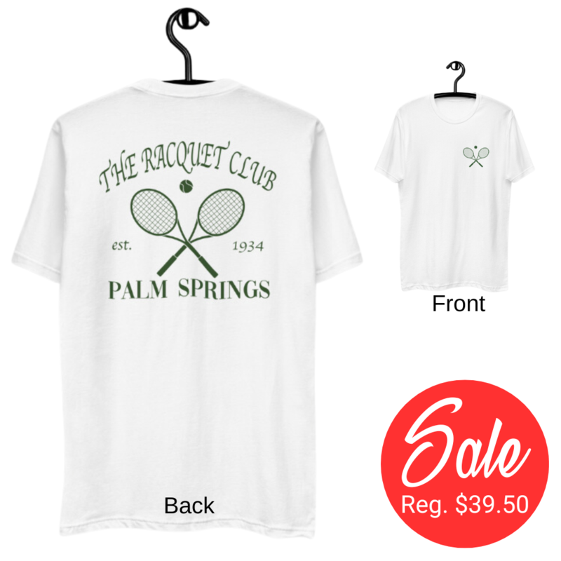 Peepa's Racquet Club Green on White Unisexy Graphic Tee