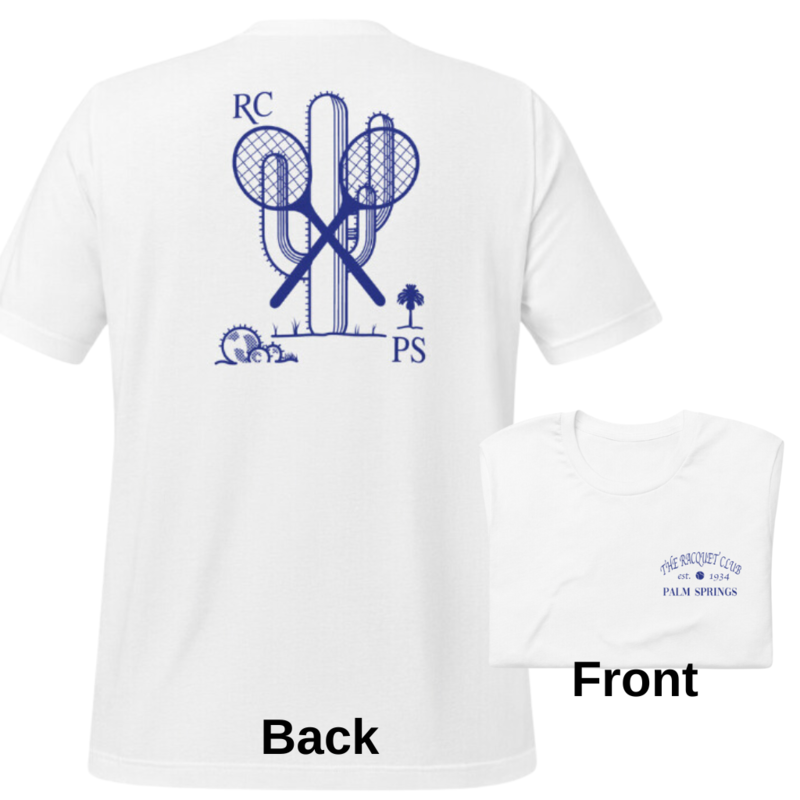 Peepa's Racquet Club Blue Back Logo Unisex Graphic Tee