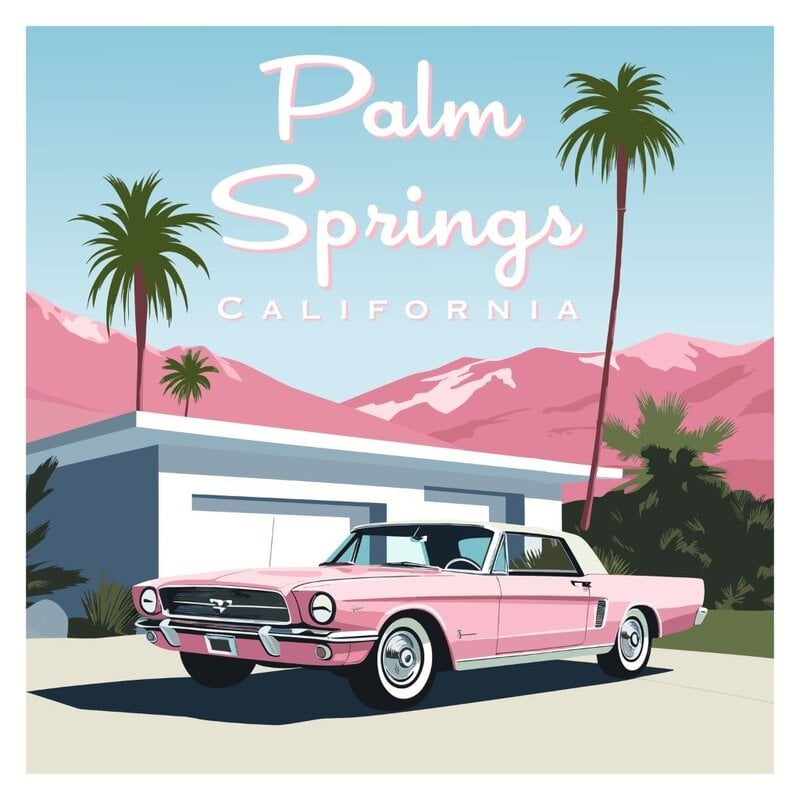 Deven & Ned Palm Springs Pink Car Sticker