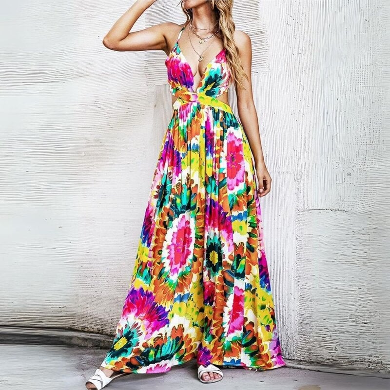 Miss Sparkling Multi Color Maxi Dress