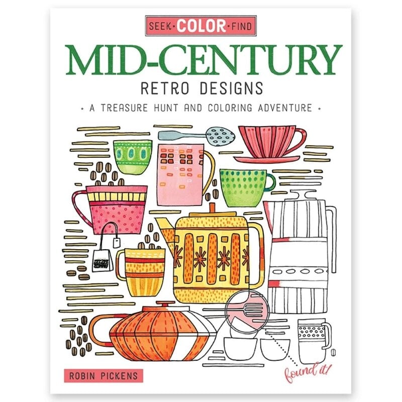 Wellspring Seek & Find Midcentury Retro Designs Coloring Book