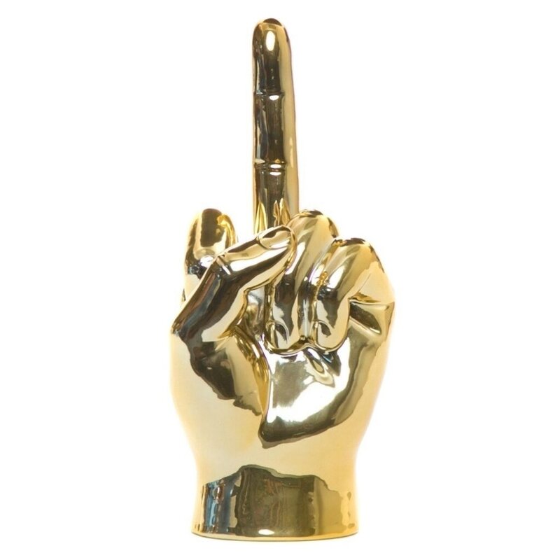 Interior Illusions Gold Middle Finger - 9"