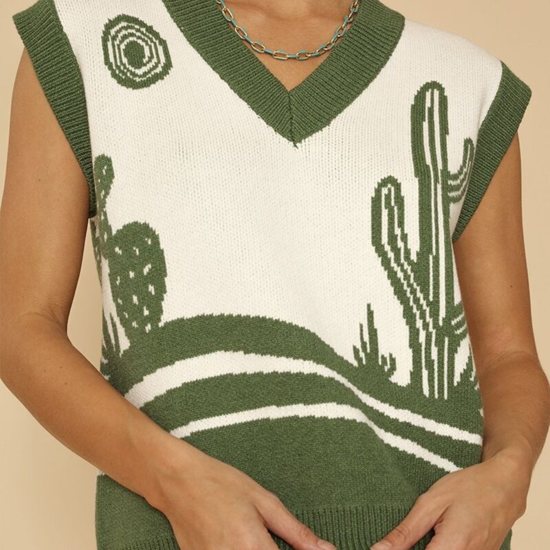Miss Sparkling Desert Landscape Sweater Vest