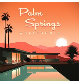 Deven & Ned Palm Springs Orange Sunset Sticker 3"