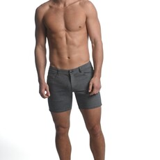 ST33LE (Steele) Grey Side Tape 5 Inseam Stretch Knit Jeans Shorts ST1971