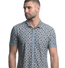 ST33LE Blue/Brown Diamonds SS Performance Shirt ST-26004