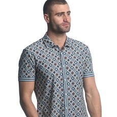 ST33LE Blue/Brown Diamonds SS Performance Shirt ST-26004