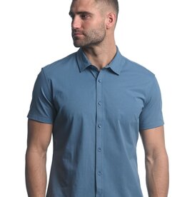 ST33LE (Steele) Dolphin Blue Solid Stretch Jersey Knit SS Shirt ST-963