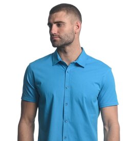 ST33LE Blue Coral Solid Stretch Jersey Knit SS Shirt ST-963