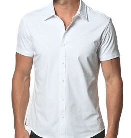 ST33LE (Steele) White Solid Core Stretch Jersey Knit SS Shirt ST-960