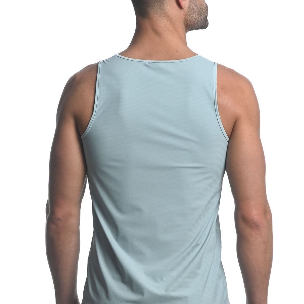 ST33LE Blue Haze Textured Stretch Mesh Performance Singlet ST-279