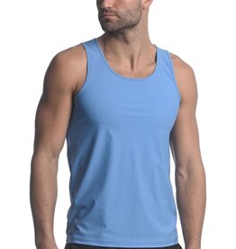ST33LE (Steele) Lake Blue Textured Stretch Mesh Performance Singlet ST-279