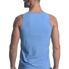 ST33LE (Steele) Lake Blue Textured Stretch Mesh Performance Singlet ST-279