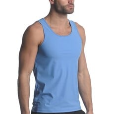 ST33LE (Steele) Lake Blue Textured Stretch Mesh Performance Singlet ST-279