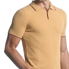 Postmarc Boucle 3-Button Knit Polo With Tipping