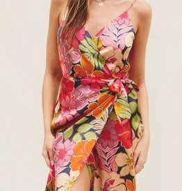 Dress Forum Riding Waves Midi Wrap Dress Hawaiian Garden