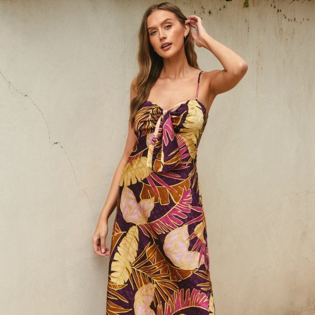 Dress Forum Tropic Royale Tie Front Maxi Dress