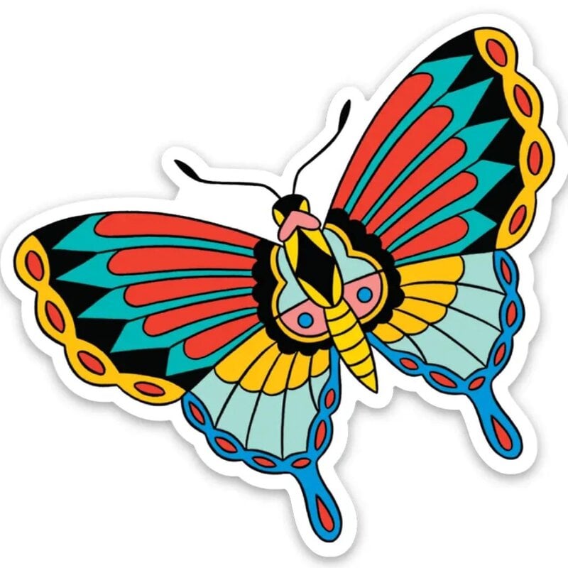 The Found Butterfly Tattoo Art Sticker