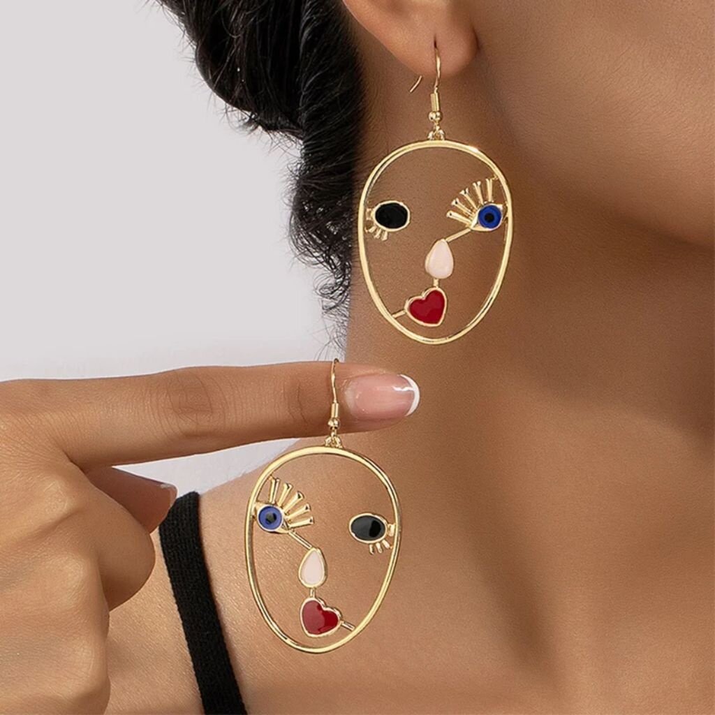 Peepa's Accessories Abstract Face Earrings