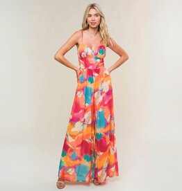 Flying Tomato Magenta Orange Summer Woven Jumpsuit