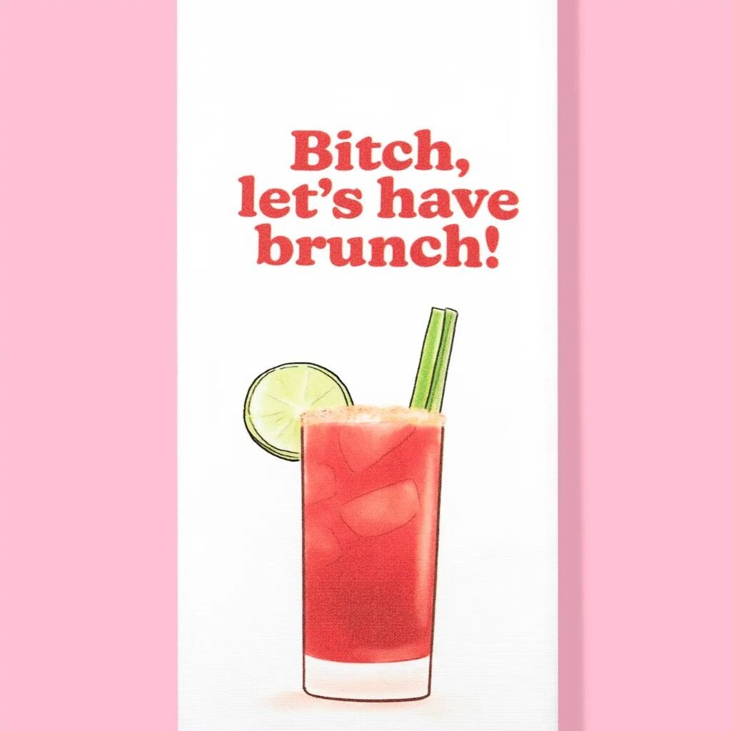 Bad Grandma Bitch, Let's Have Brunch tea towel