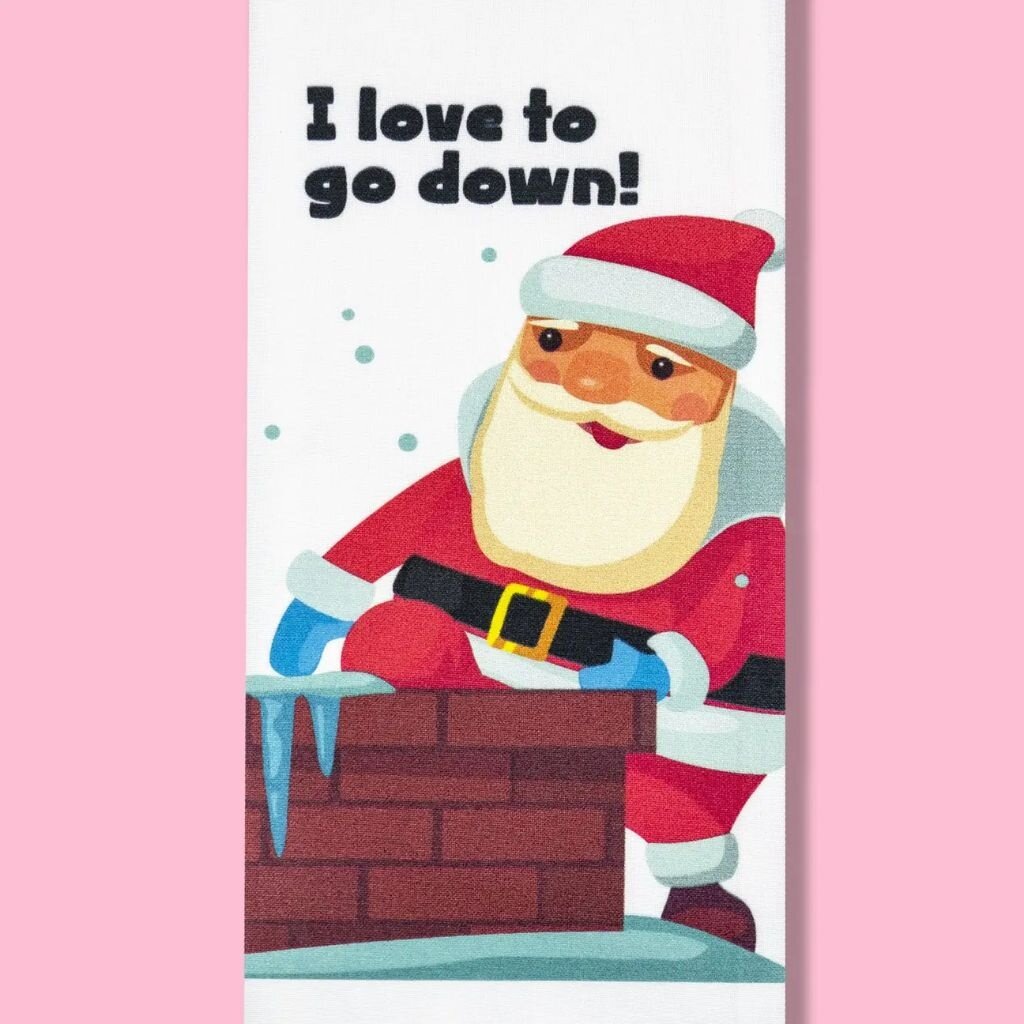Bad Grandma HL I Love to go Down Tea Towel