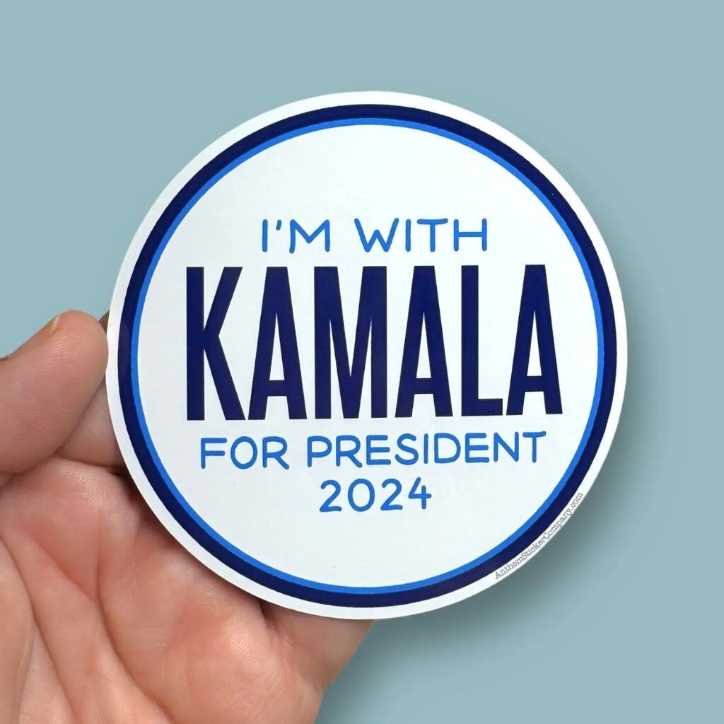 Anthem Sticker co I'm with Kamala for president sticker