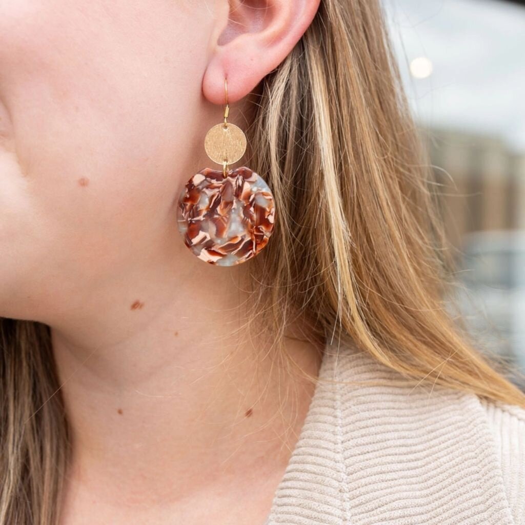 Spiffy & Splendid Seafoam & Rust Zoey Earrings