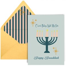 Mod Lounge Paper Co. Light My Fire Hannukah Mid Century Greeting Card