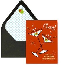 Mod Lounge Paper Co. Martini Cheers Most Wonderful Time of the Year Greeting Card