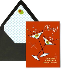 Mod Lounge Paper Co. Martini Cheers Most Wonderful Time of the Year Greeting Card