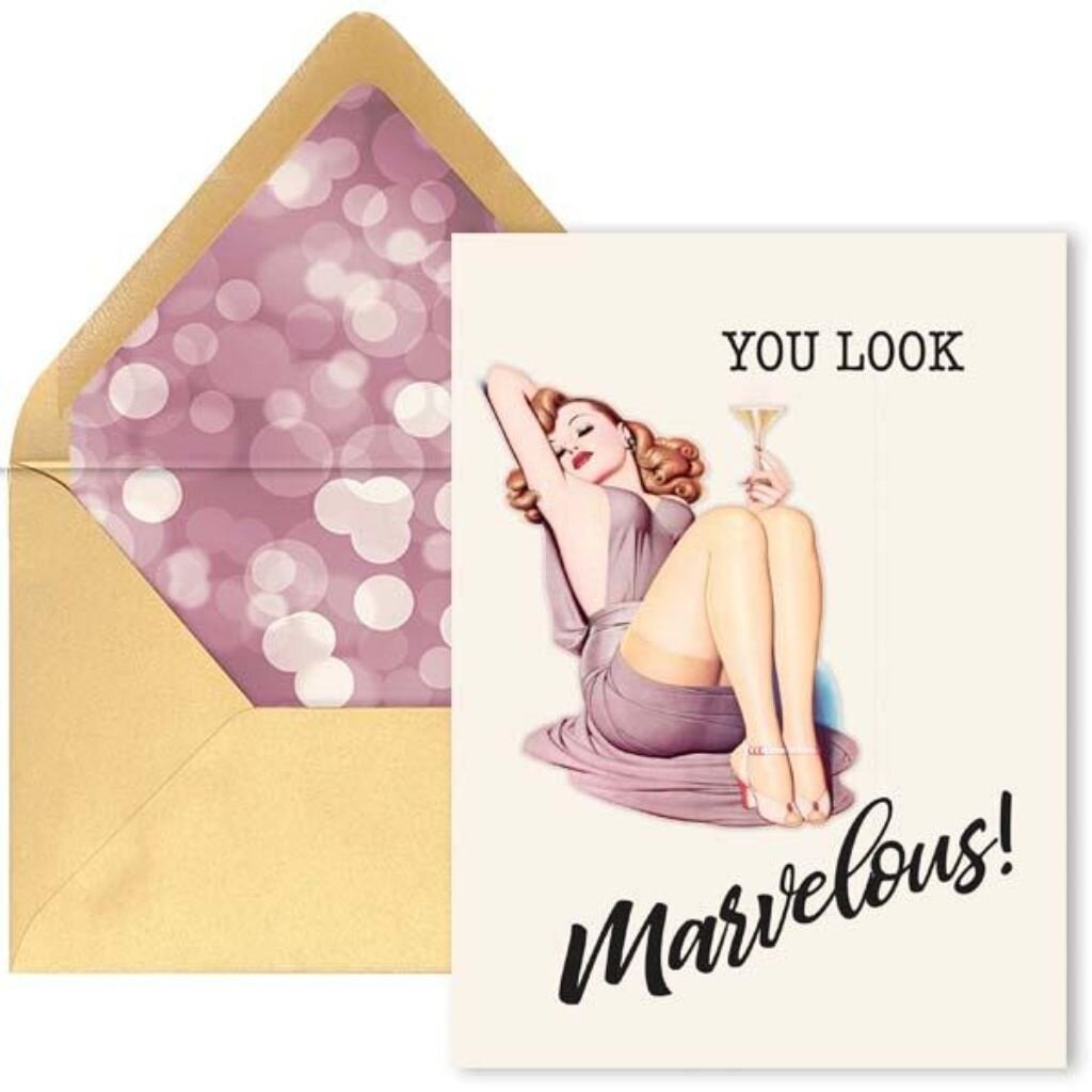 Mod Lounge Paper Co. Martini Girl Pinup Birthday Card