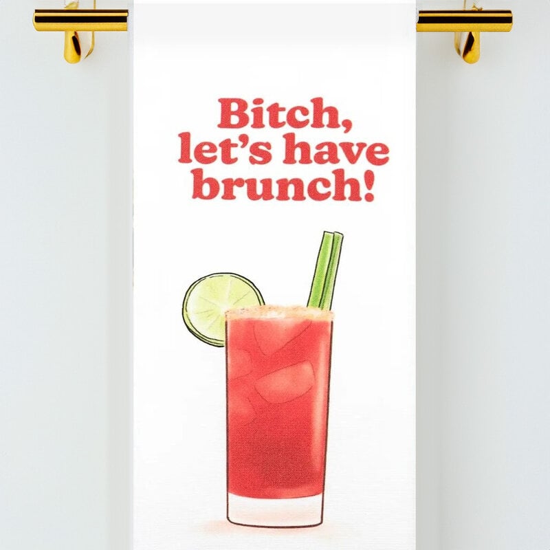 Bad Grandma Bitch, Let's Have Brunch tea towel