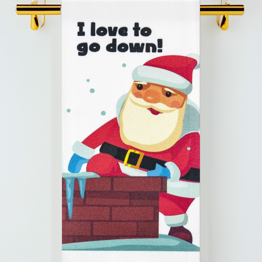 Bad Grandma HL I Love to go Down Tea Towel